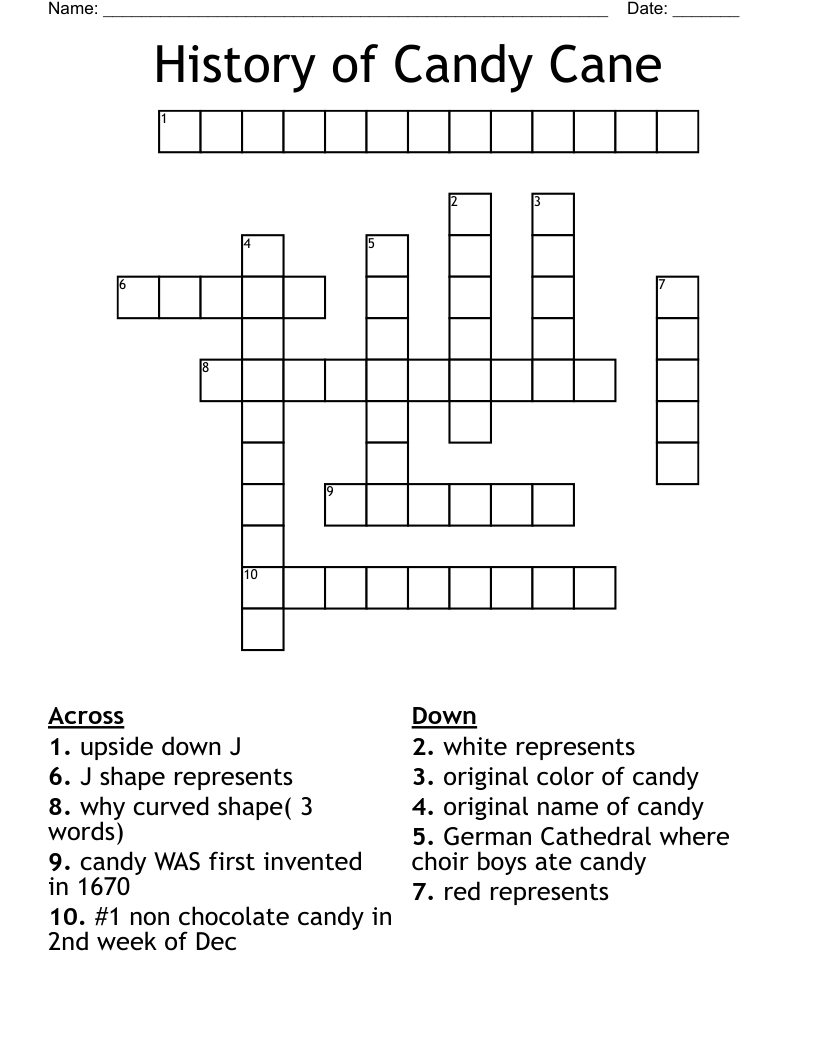 History of Candy Cane Crossword WordMint