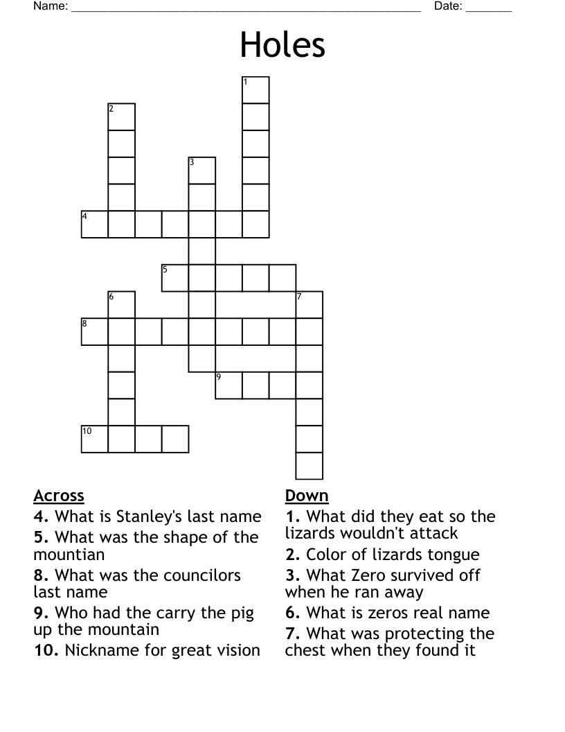 Tool For Making Holes Crossword