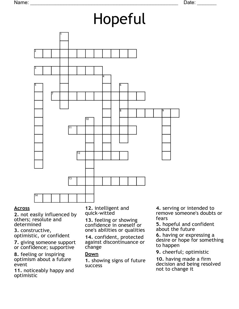 Hopeful Crossword WordMint
