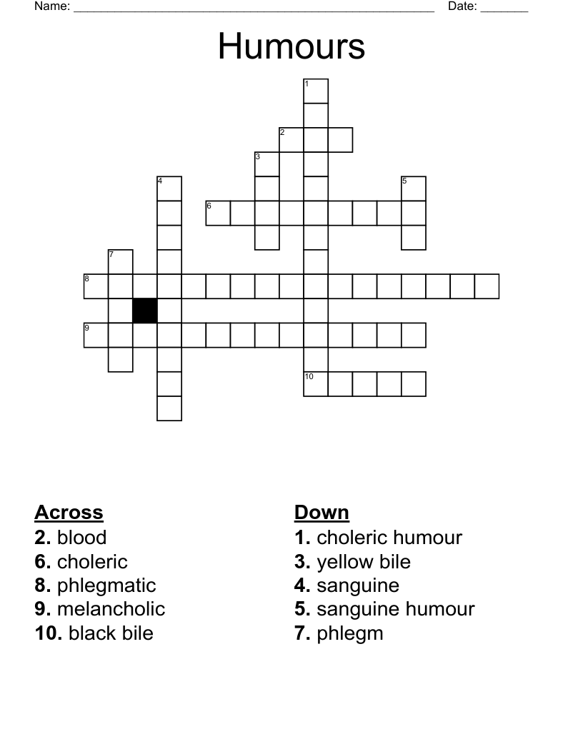 Temperaments Crossword WordMint