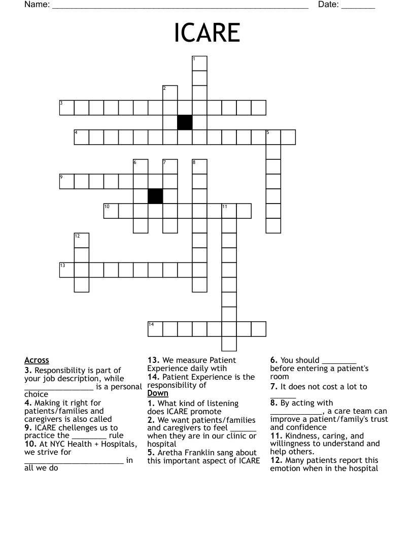 ICARE Crossword - WordMint