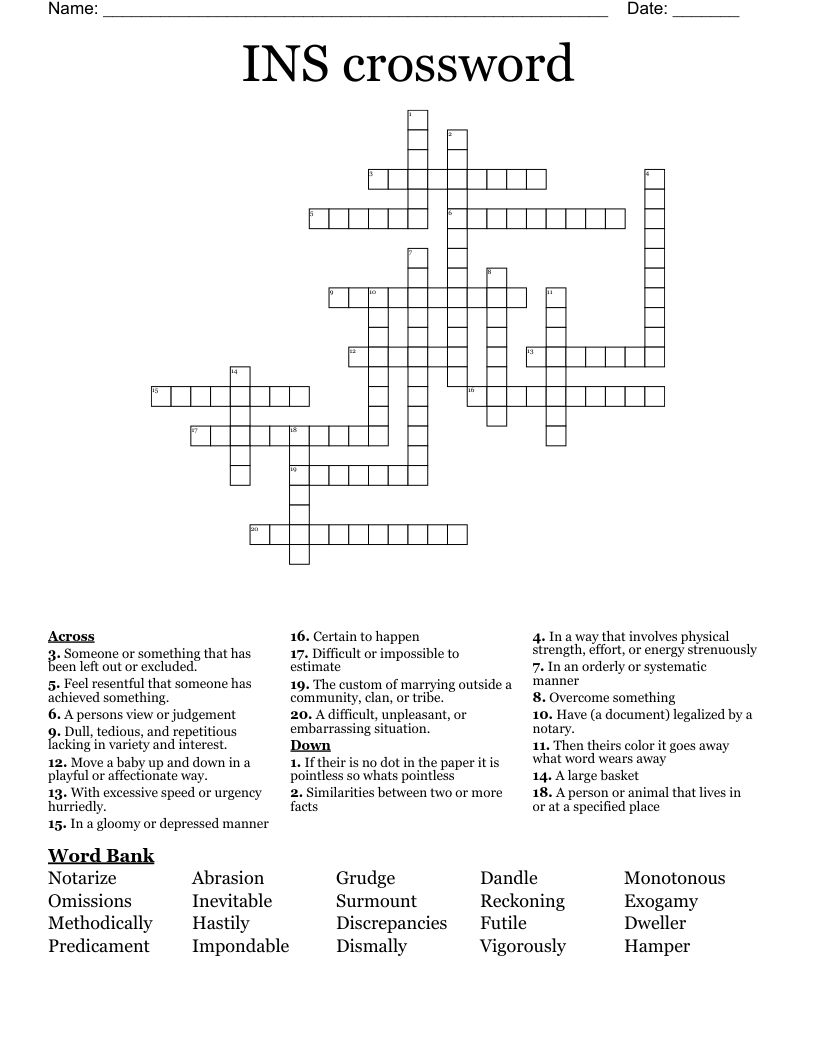 INS crossword WordMint