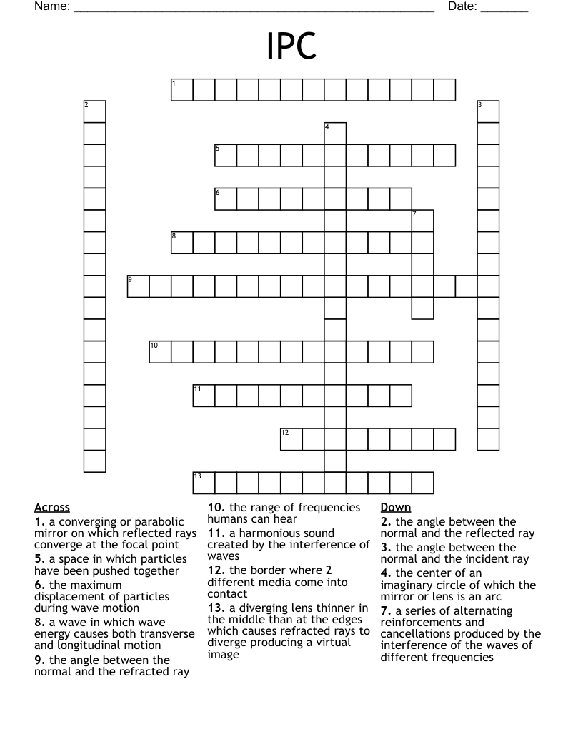 Reflection of light Crossword WordMint