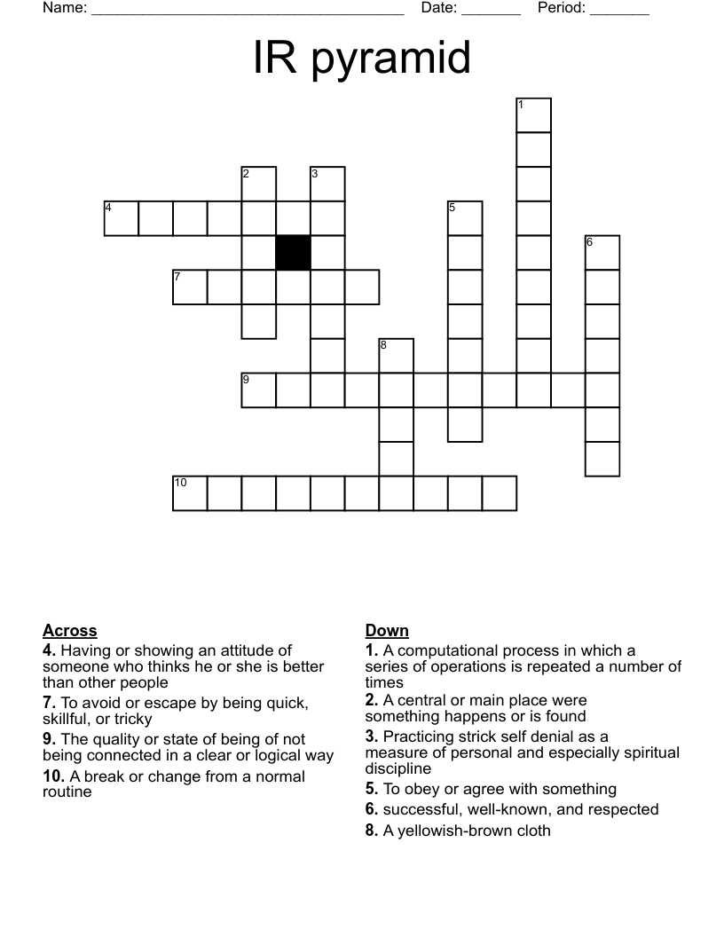 IR pyramid Crossword WordMint