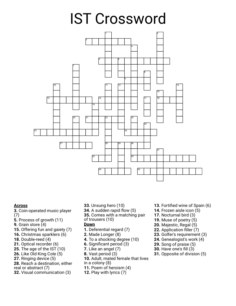 IST Crossword WordMint
