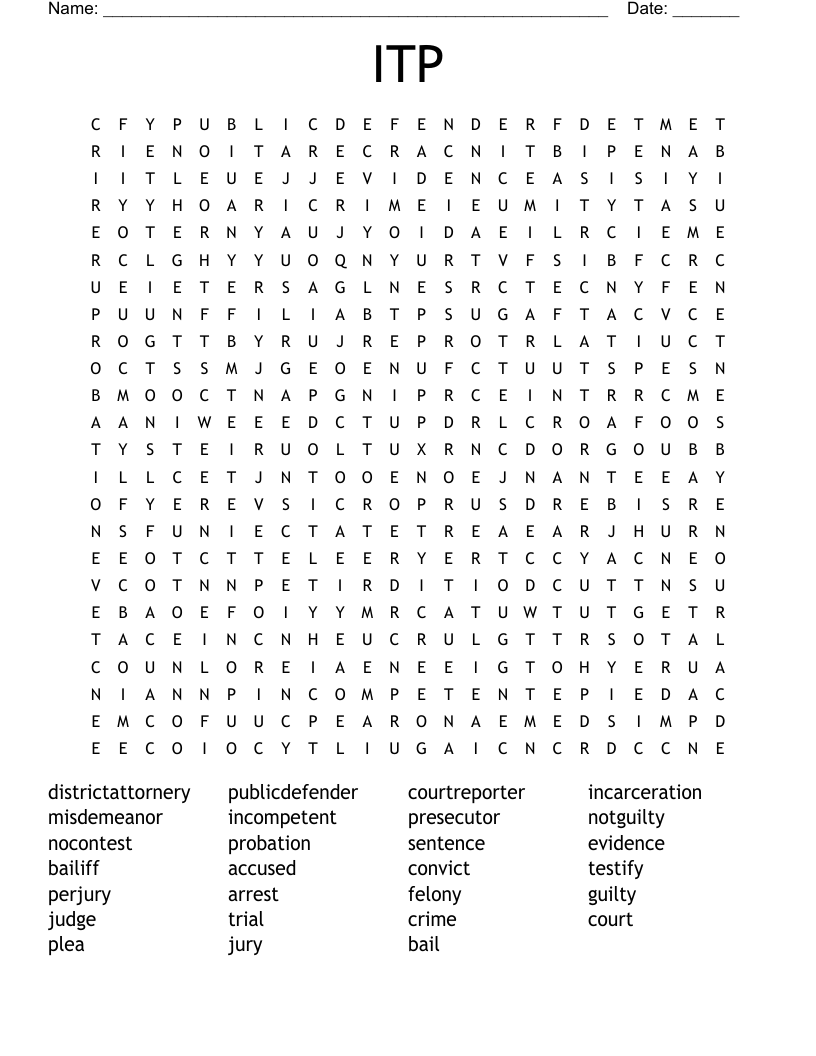 Competency Restoration Crossword WordMint