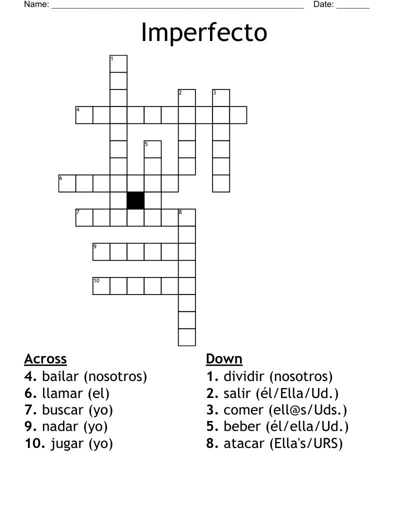 Imperfecto Crossword WordMint