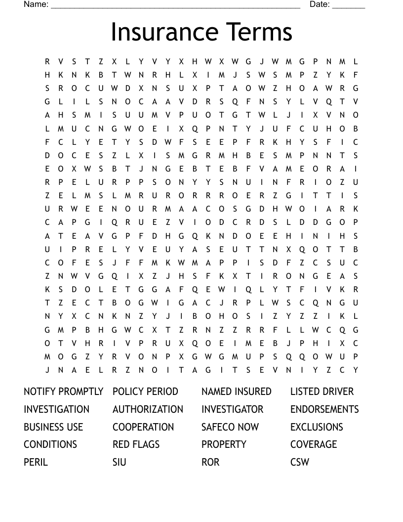 Insurance Policy Specification Crossword Clue 4 Letters Crossword