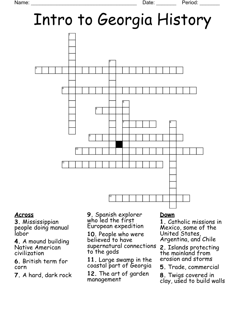 Intro to History Crossword WordMint