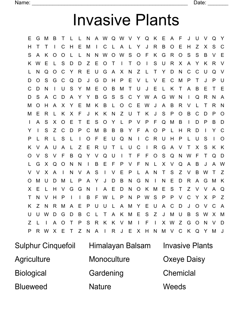invasive plants Crossword WordMint
