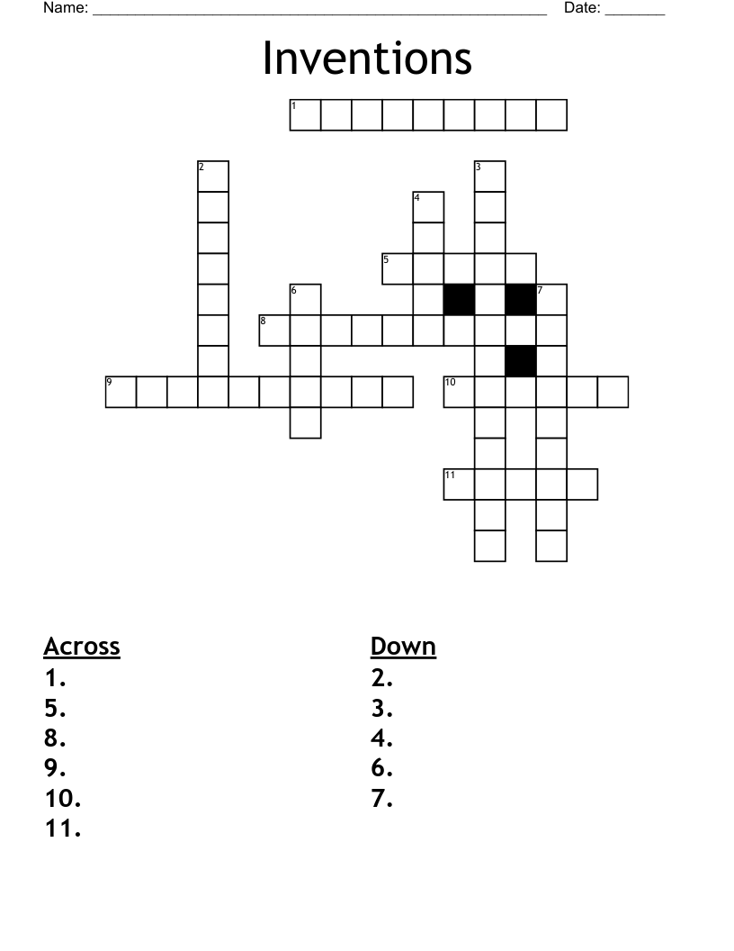 Inventions Crossword WordMint