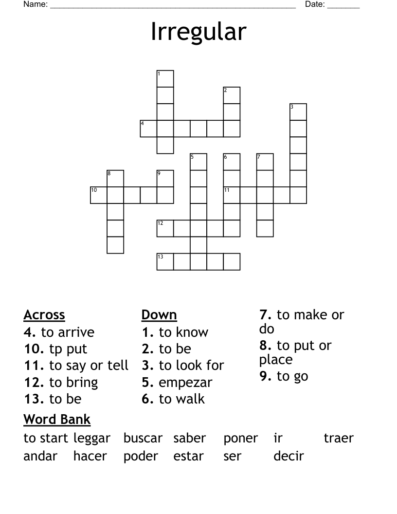 Irregular Crossword WordMint