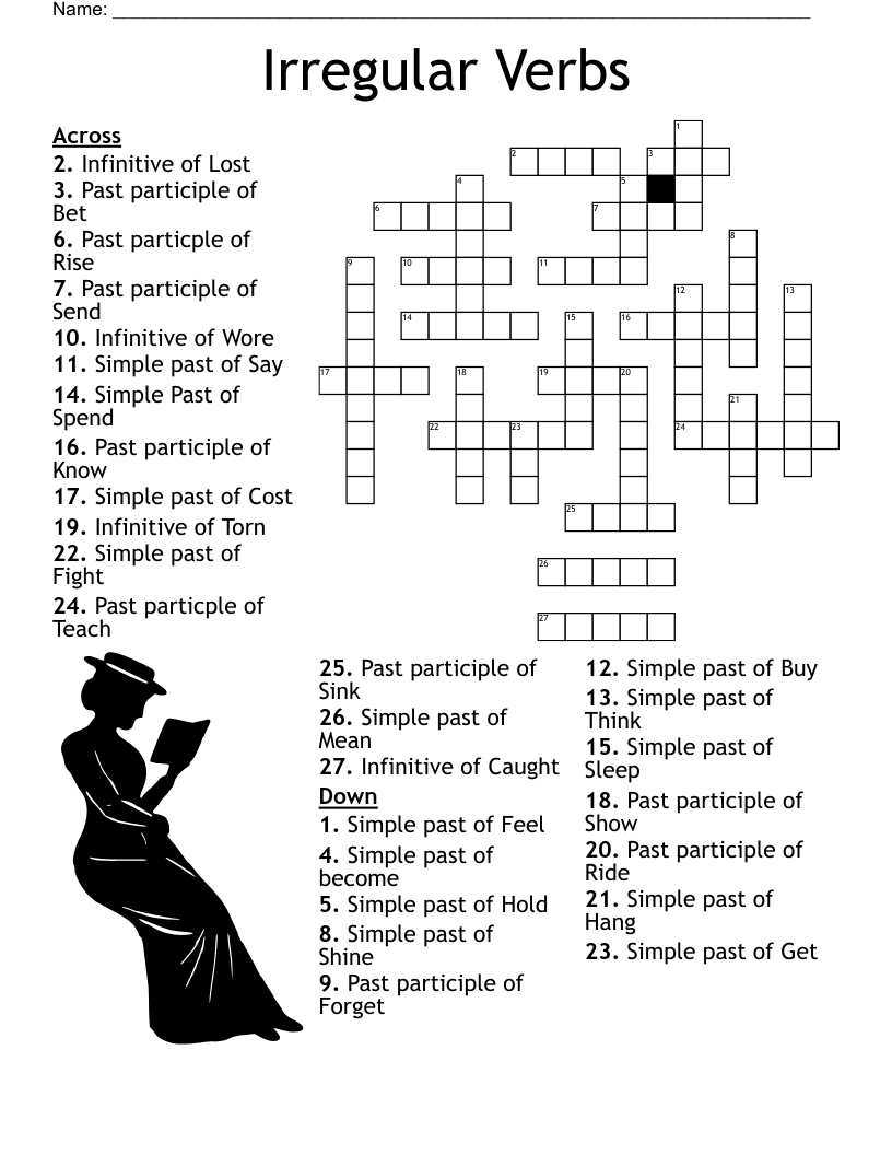 Irregular Verbs Crossword WordMint