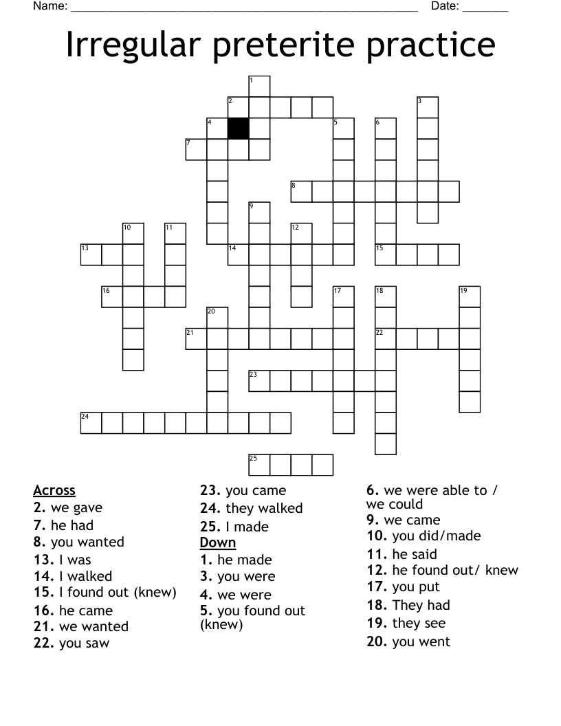 Preterite Worksheet With Answers Worksheets For Kindergarten