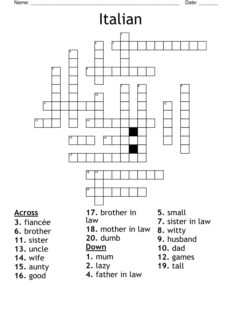 Italian Crossword WordMint