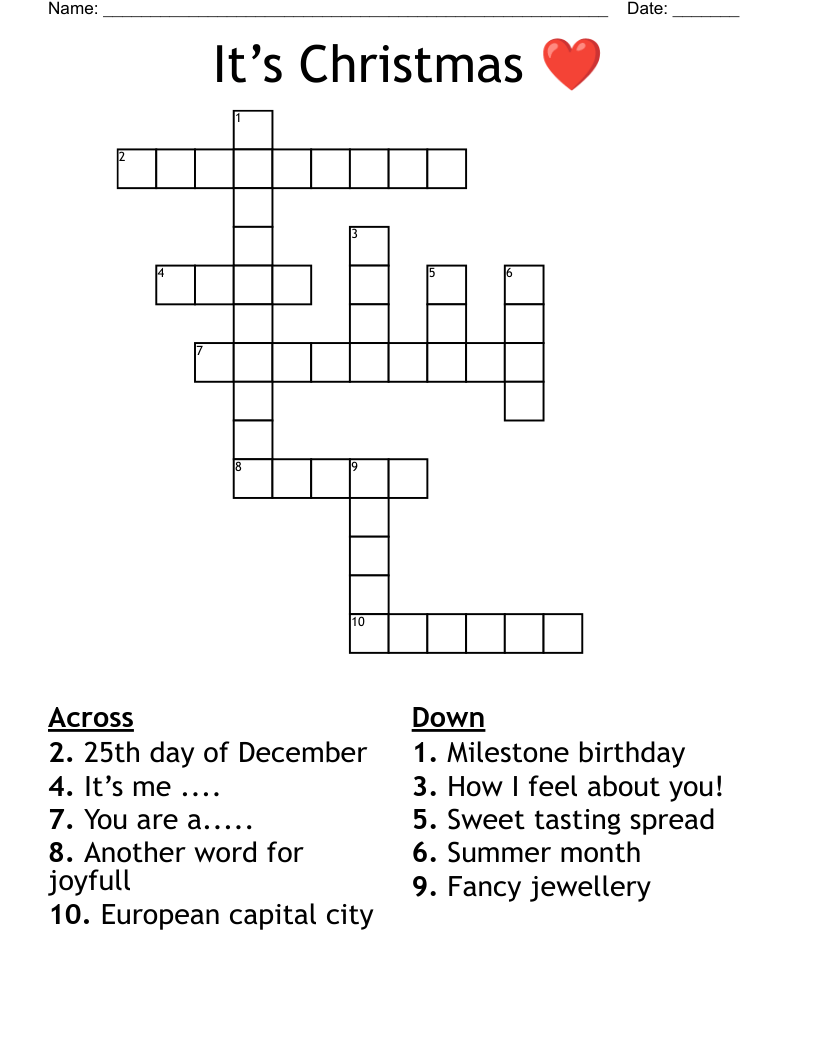 It’s Christmas ️ Crossword WordMint