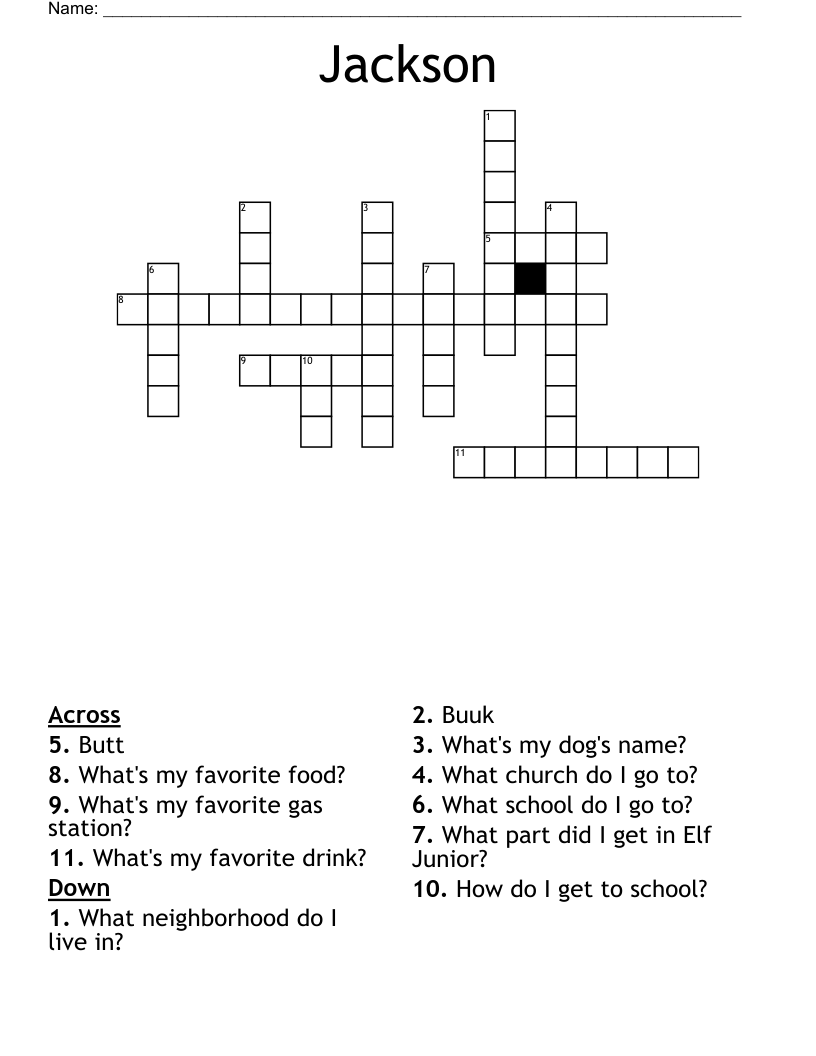 Jackson Crossword WordMint