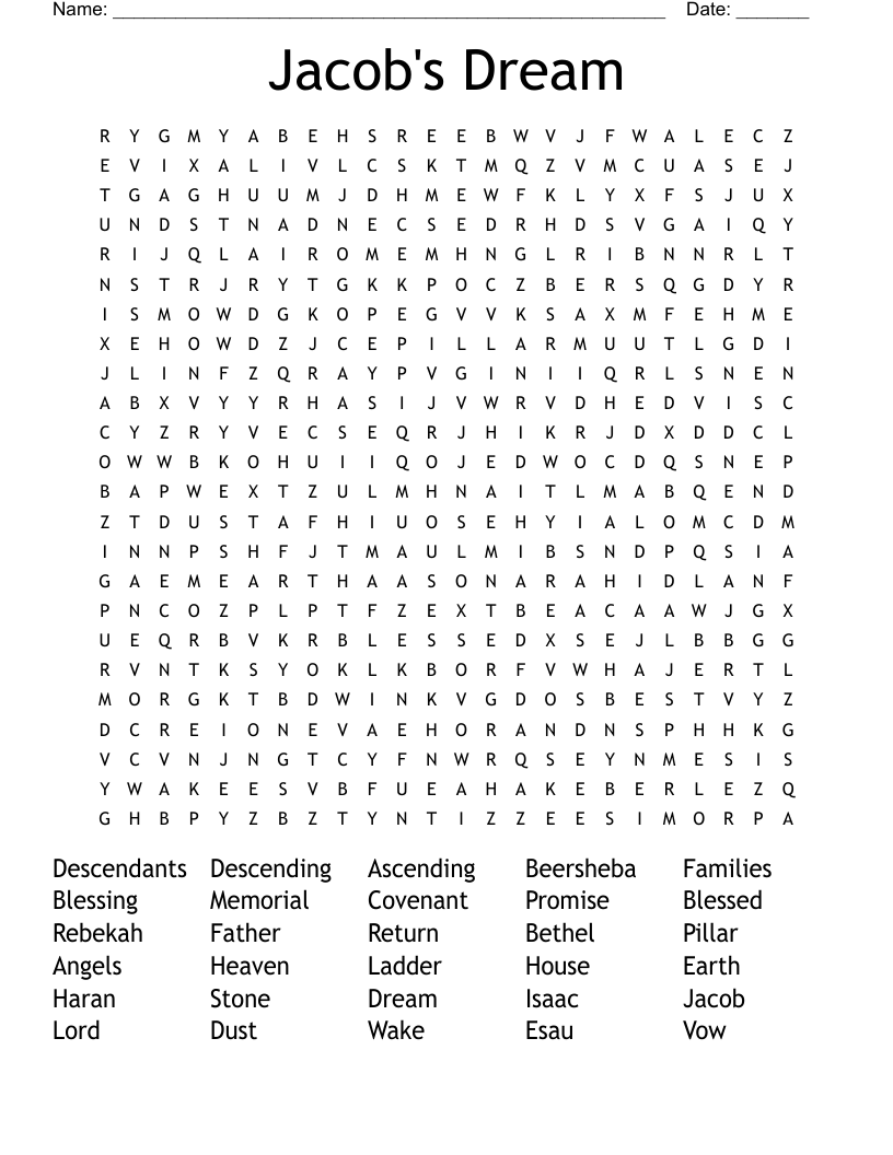 Jacob's Ladder Word Search WordMint