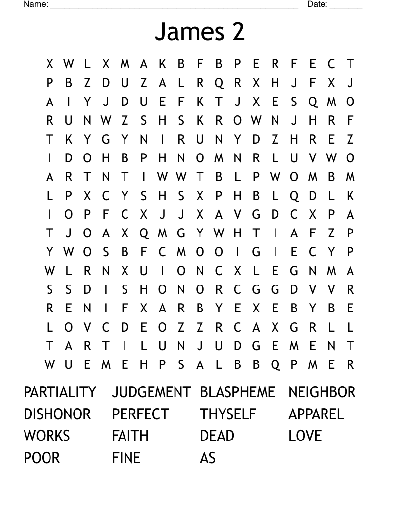 James 2 Word Search WordMint