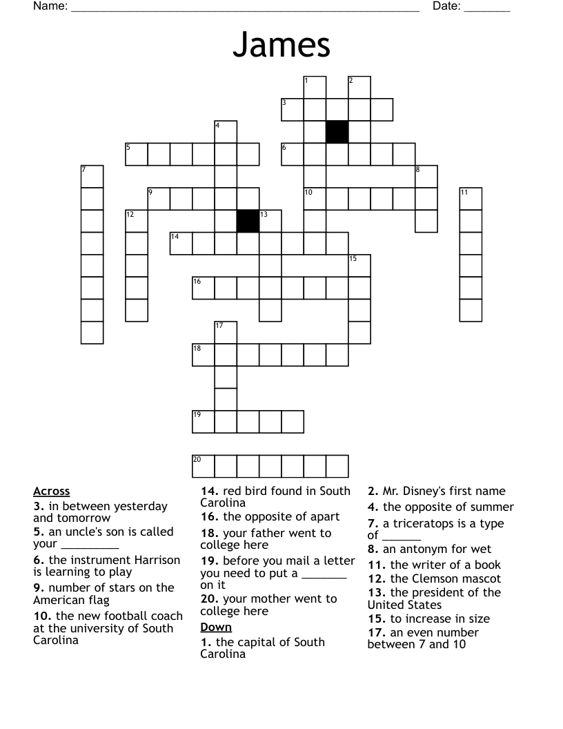 James Crossword WordMint