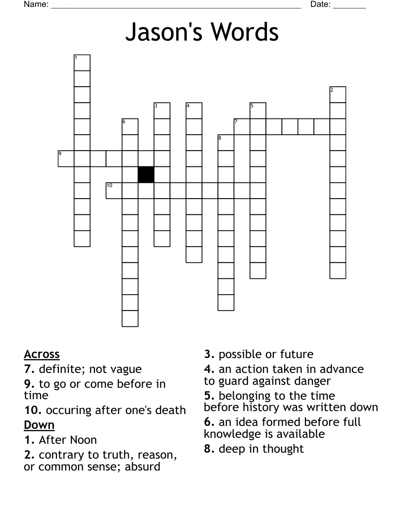 Jason's Words Crossword WordMint
