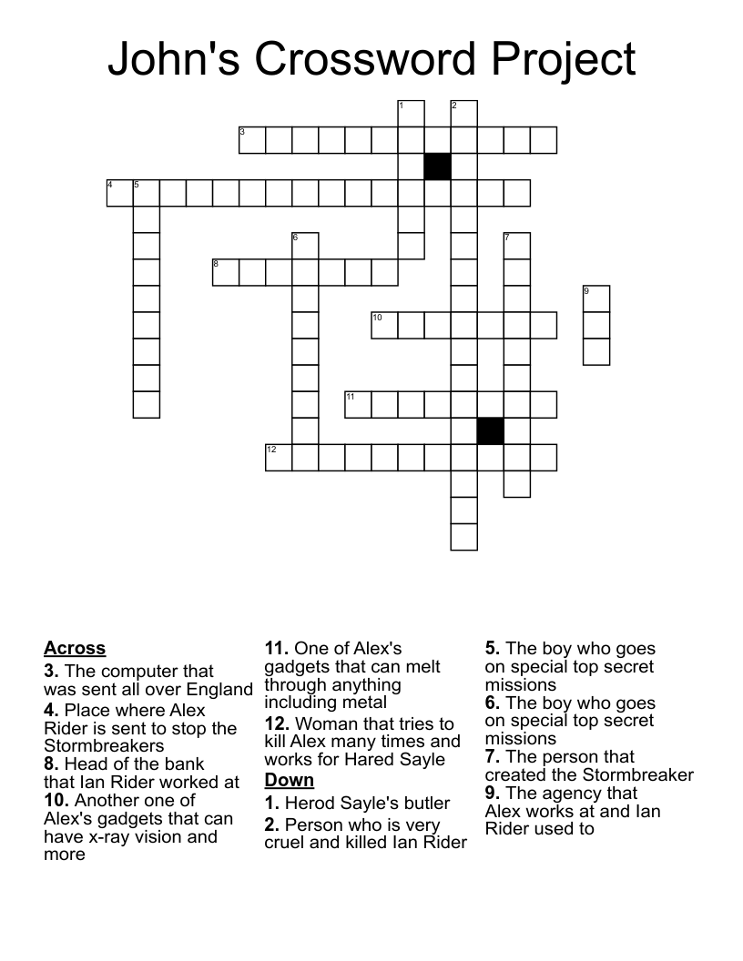 John's Crossword Project WordMint