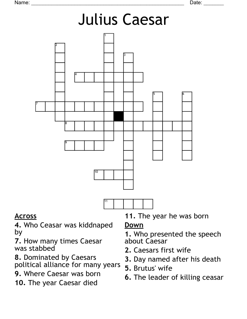 Julius Caesar Crossword WordMint