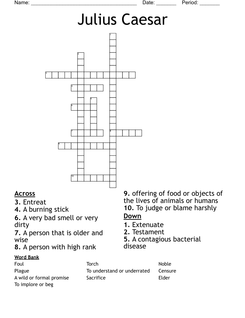 Julius Caesar Crossword WordMint