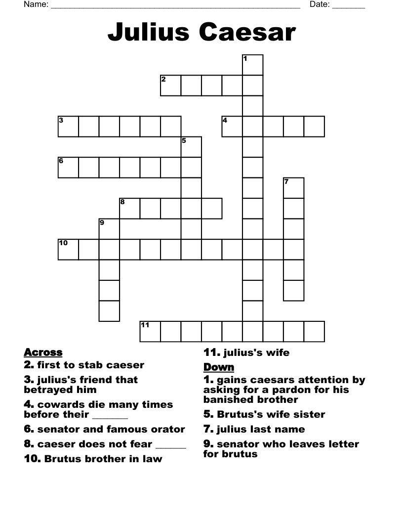 Julius Caesar Crossword WordMint
