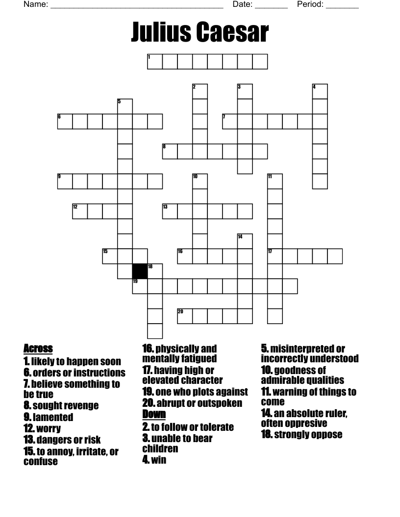 Julius Caesar Crossword WordMint