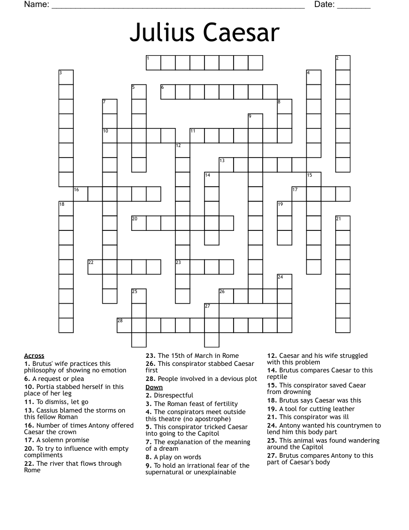 Julius Caesar Crossword WordMint