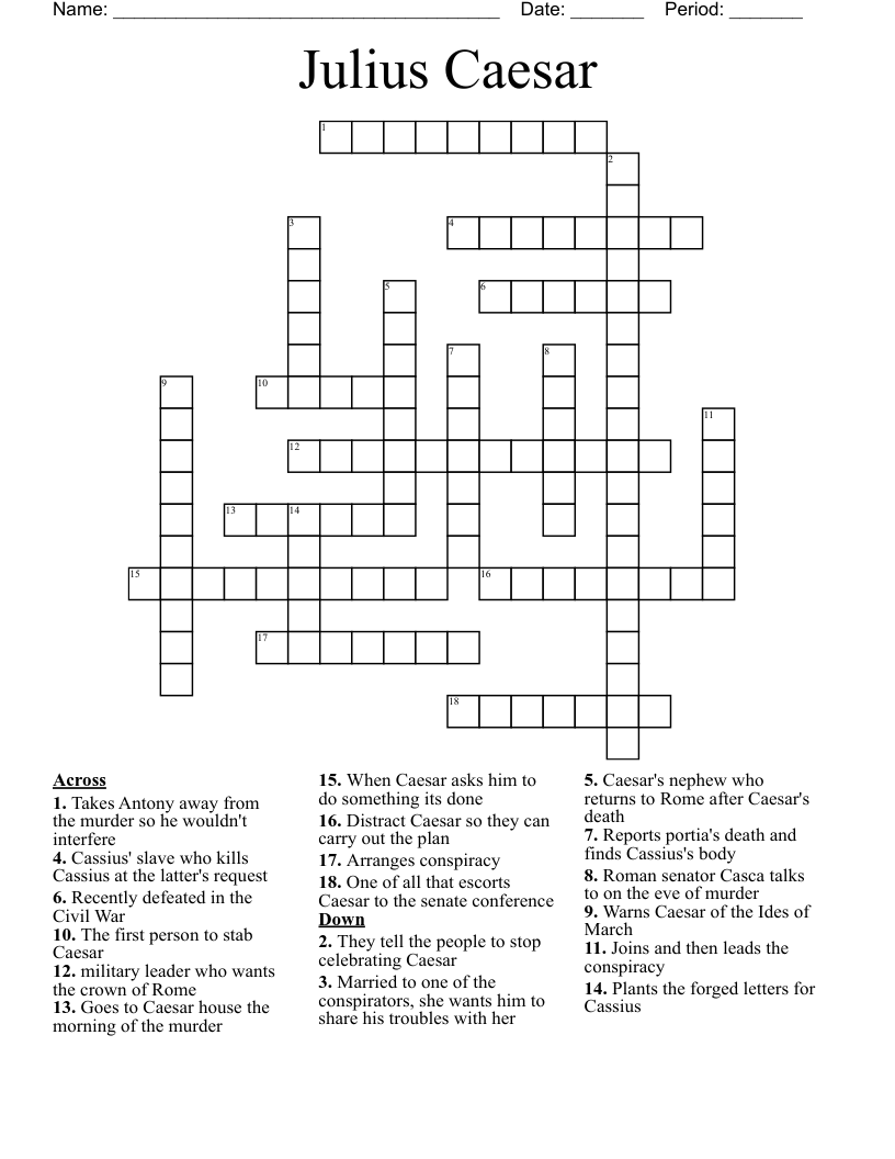 Julius Caesar Crossword WordMint