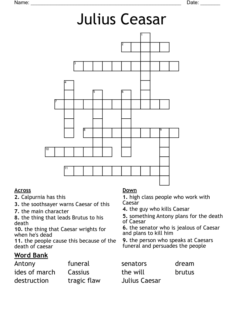 Hail Caesar Crossword