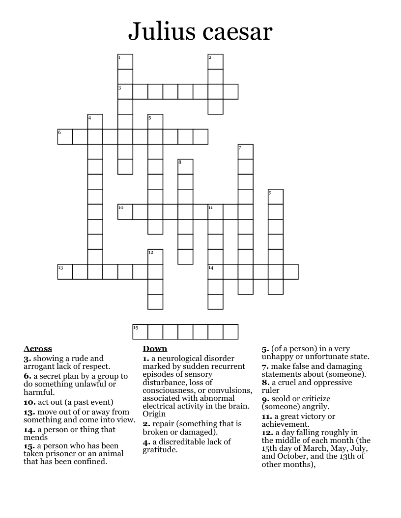 Julius caesar Crossword WordMint