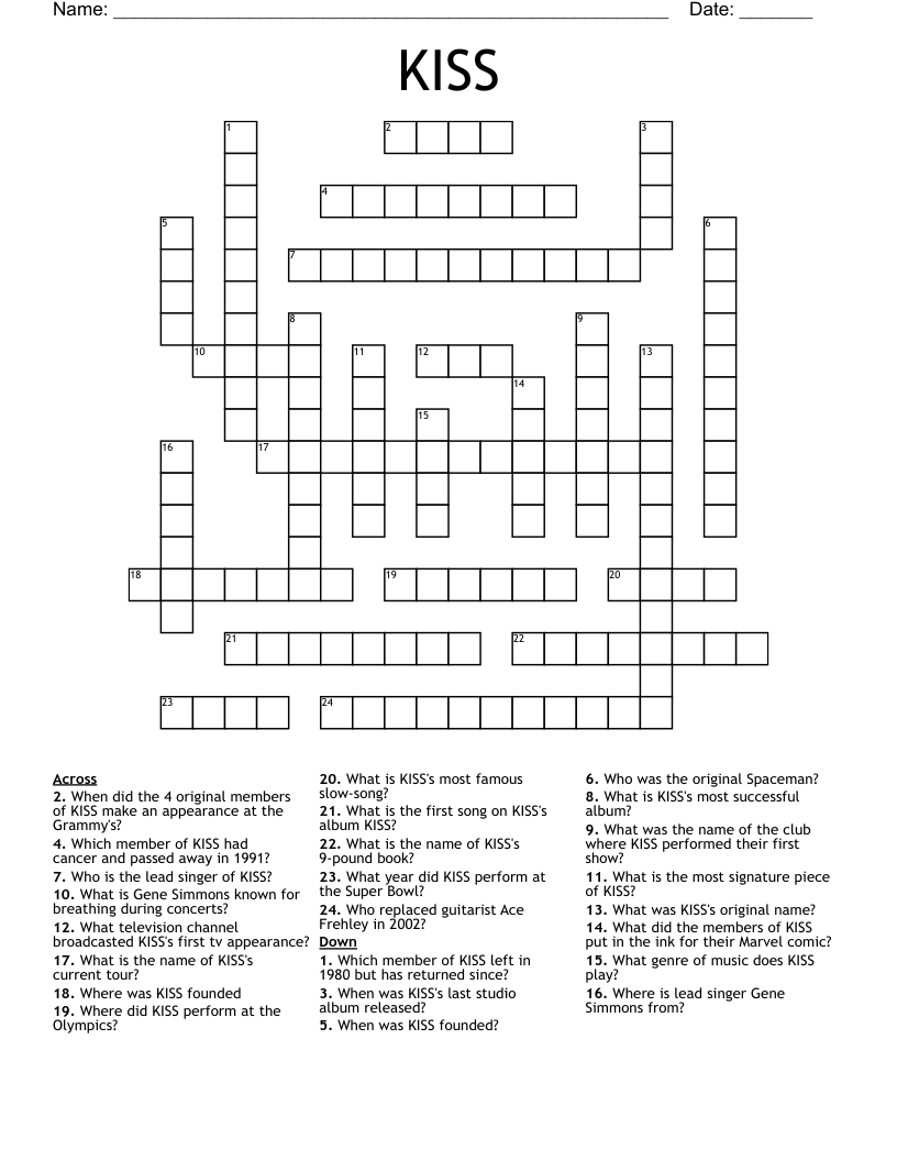 KISS Crossword WordMint