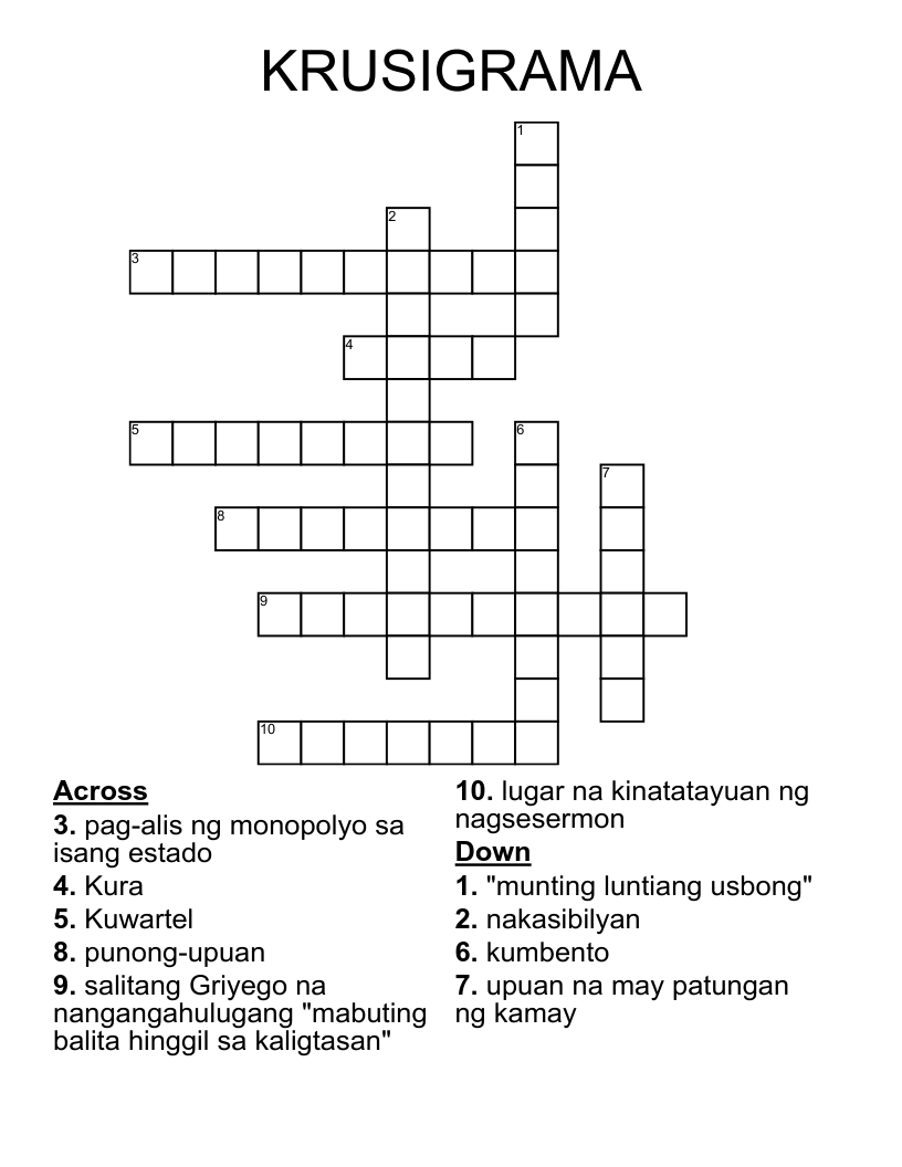KRUSIGRAMA Crossword WordMint