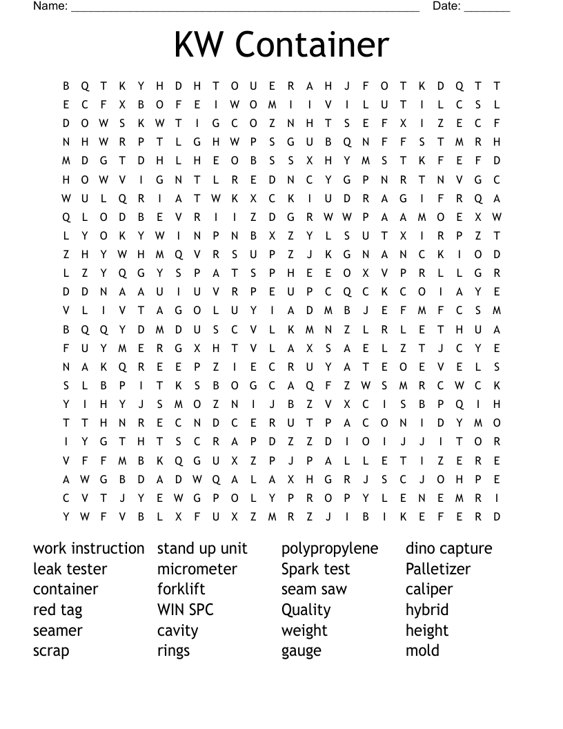 KW Container Word Search WordMint