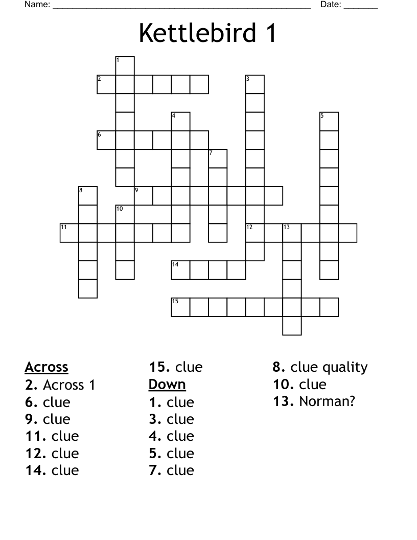 Kettlebird 1 Crossword WordMint