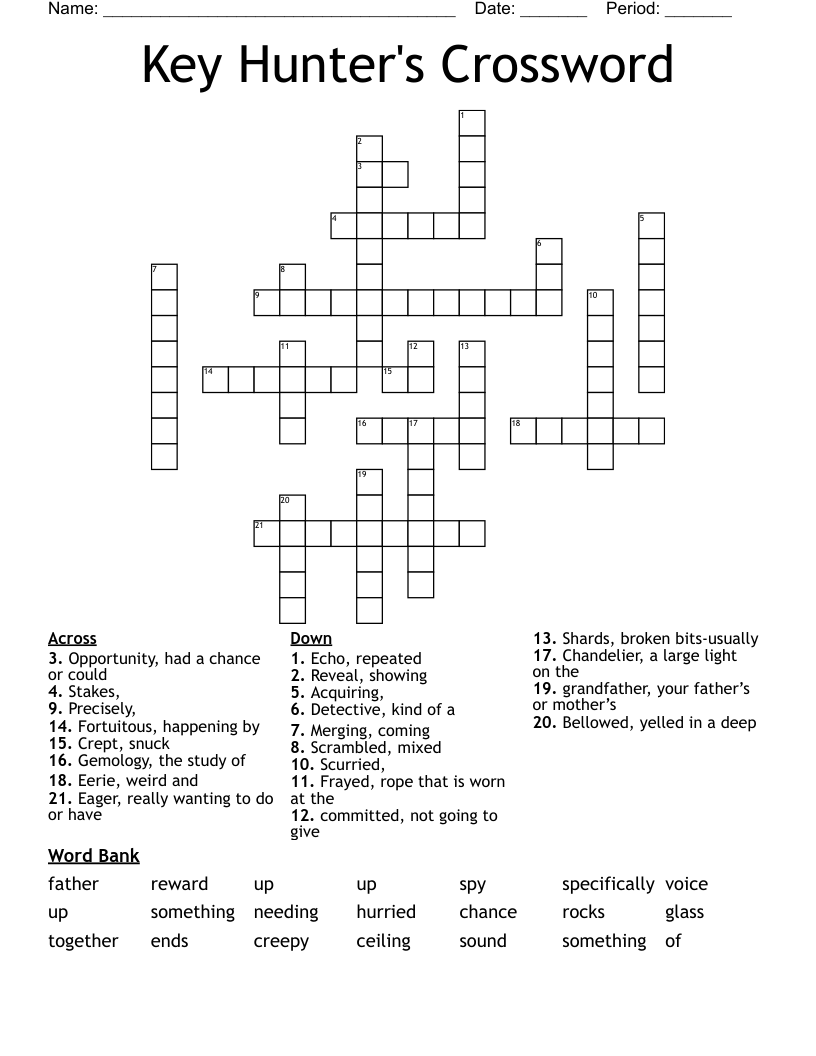 Key Hunter's Crossword WordMint