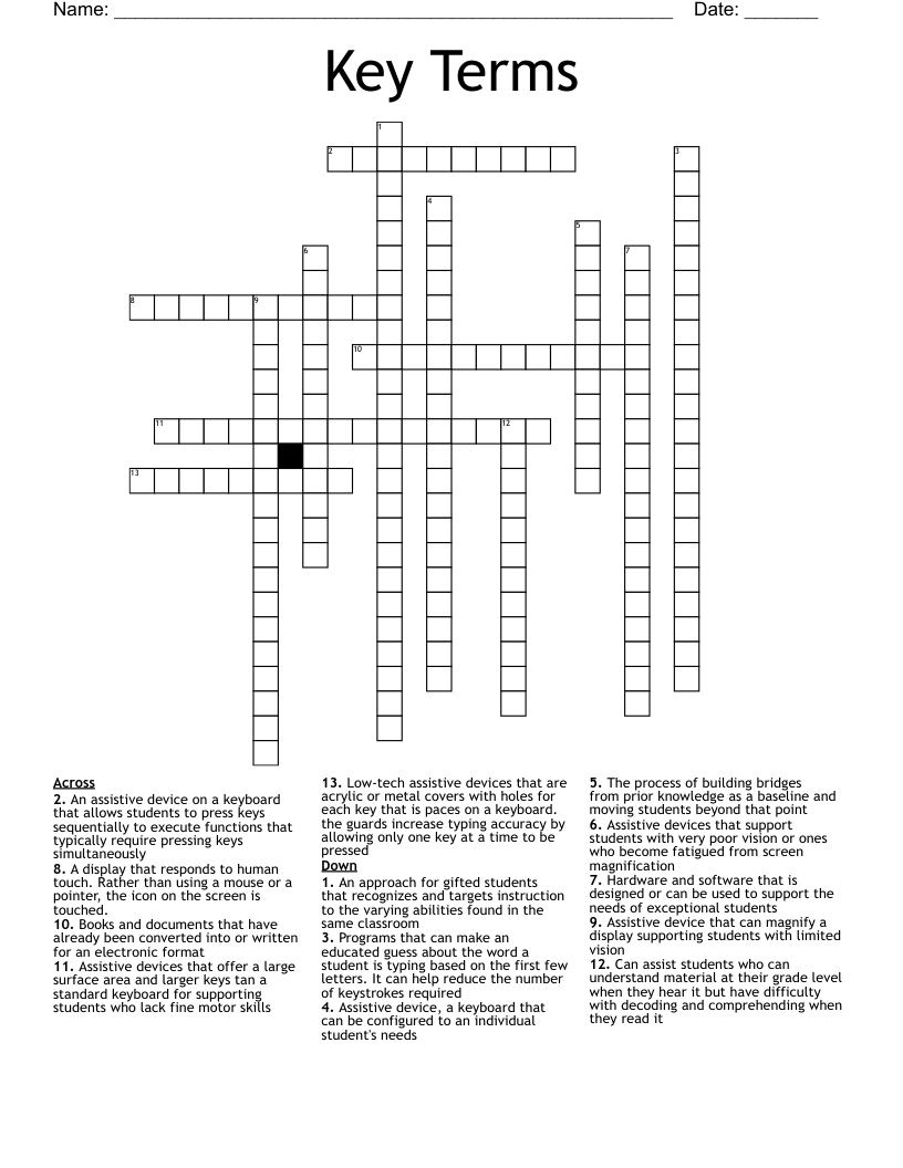 Answer Key Crossword WordMint