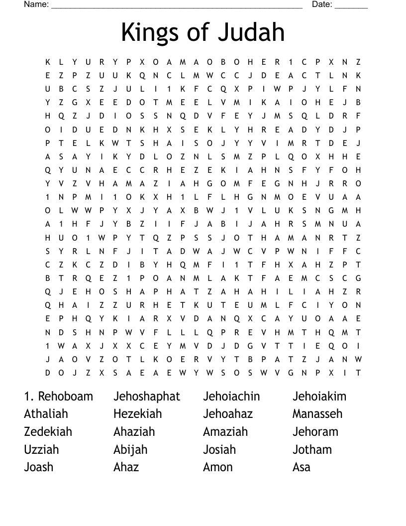 Kings of Judah and Israel Crossword WordMint