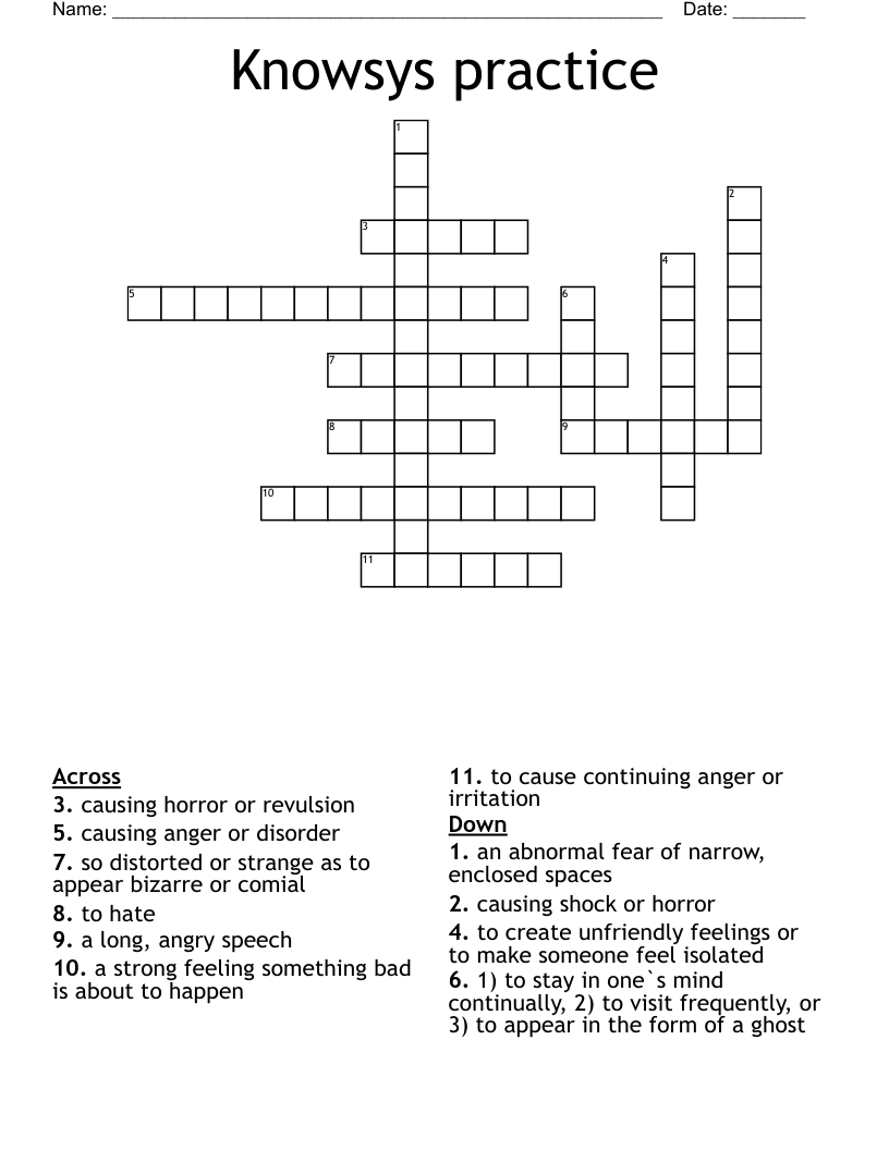 Knowsys practice Crossword WordMint