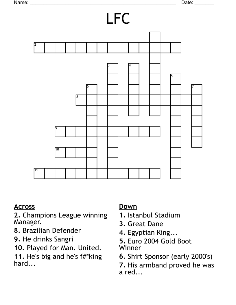 LFC Crossword WordMint