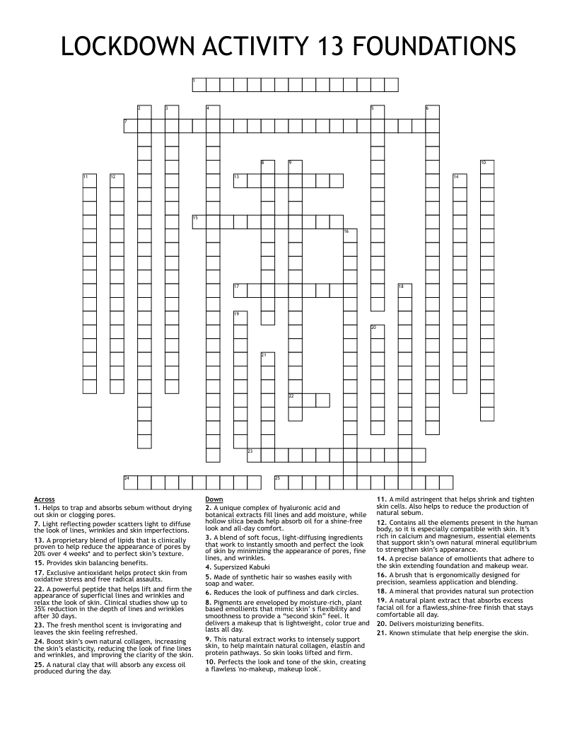 LOCKDOWN ACTIVITY 13 FOUNDATIONS Crossword WordMint