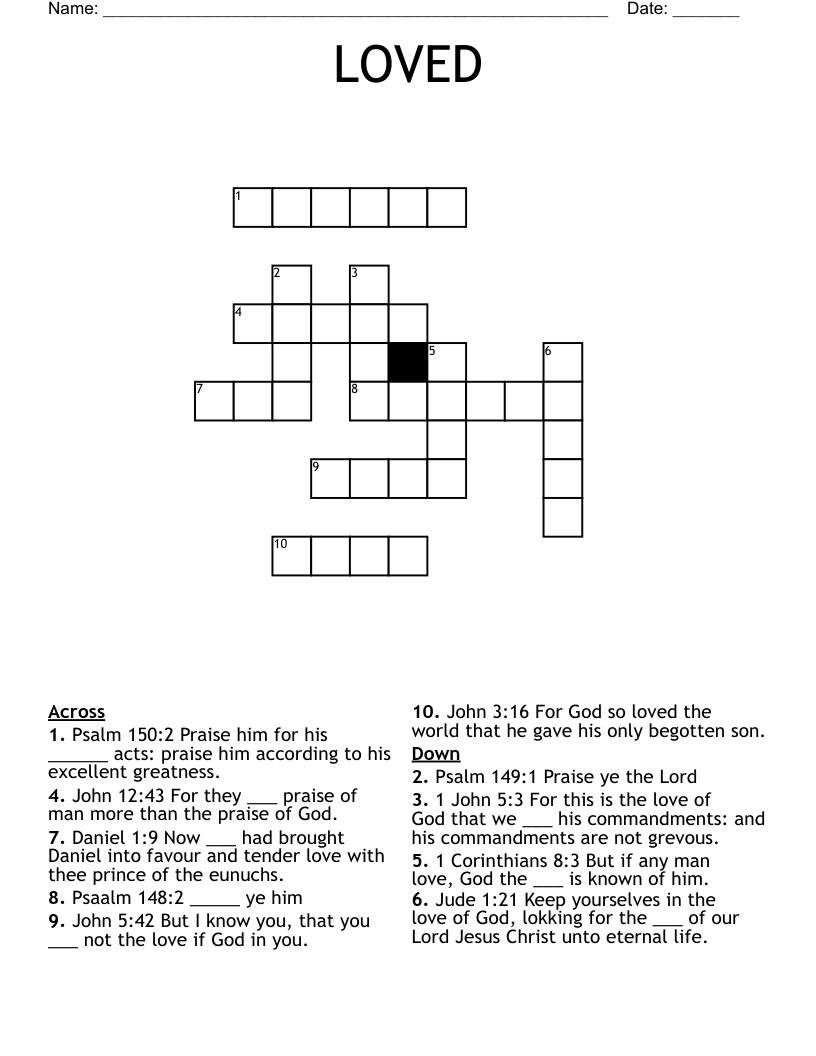 LOVED Crossword WordMint