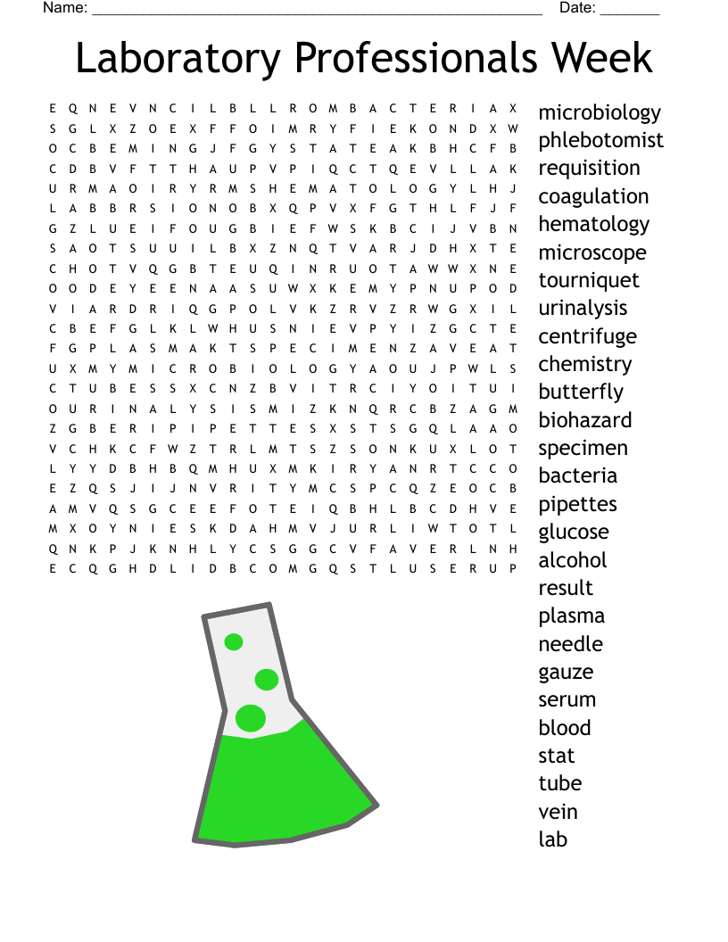 Laboratory Professionals Week Word Search WordMint