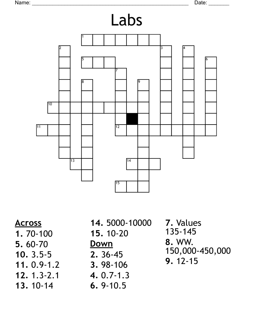 Labs Crossword WordMint
