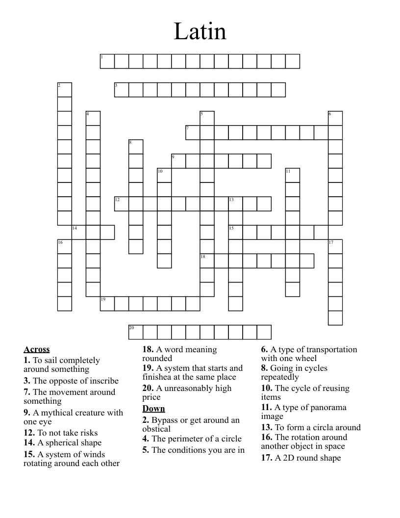 Latin Crossword WordMint
