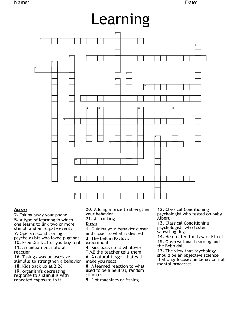 Learning Crossword WordMint