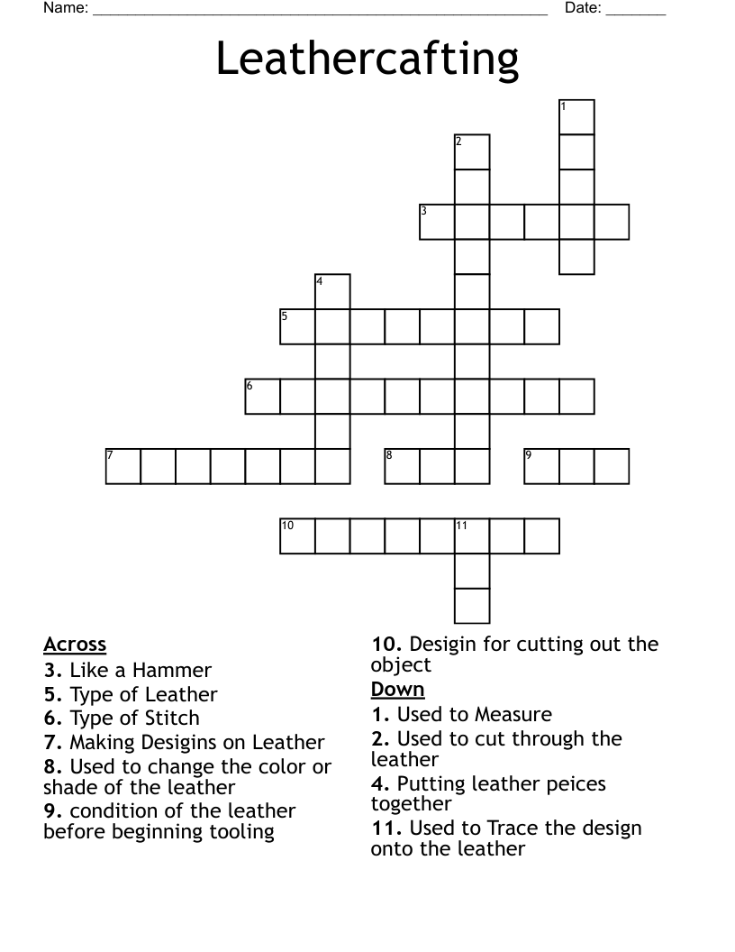 Leathercafting Crossword WordMint